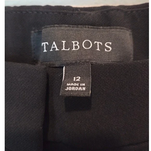 Talbots Black Wide Leg Cropped Pants Womens Size 12 - Picture 2 of 9